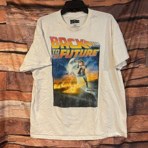Back to the Future T-Shirt Men's White XL Graphic Print 100% Cotton